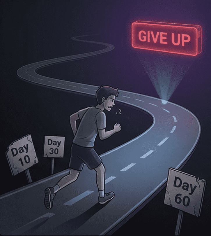 缺少反馈导致难以坚持的真实场景图